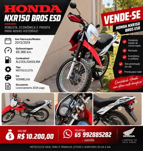 VENDO MOTO HONRA NXR150 BROS ESD