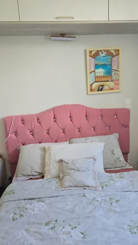 Cabeceira de cama queen- rosa de princesa 