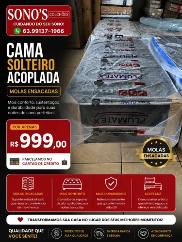 Cama box solteiro MOLAS ENSACADAS