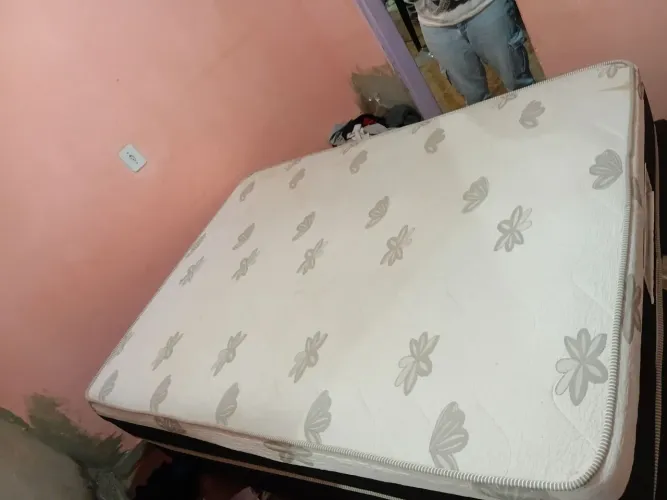 Cama boxe casal  semi ortopedia colchão + base 