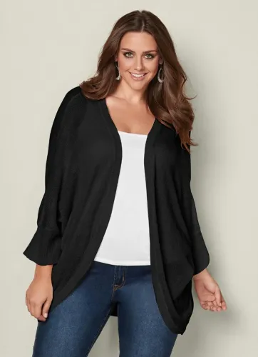 Cardigan Feminino Alongado Preto Casaco Feminino Tricô M *NOVO