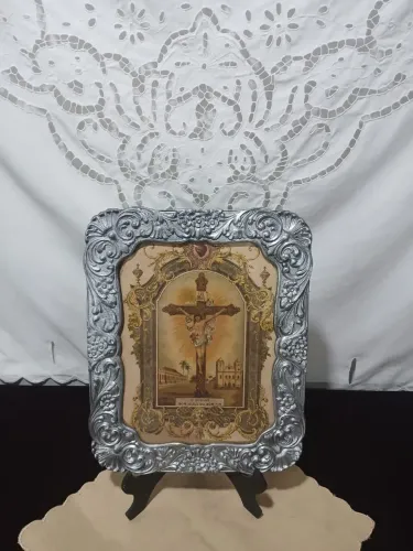 Antigo Quadro Religioso Gravura De Época Senhor Do Bom Fim