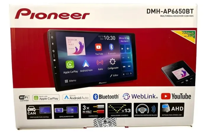 Multimidia Pioneer 9" Dmh ap6650bt Carplay Android Auto