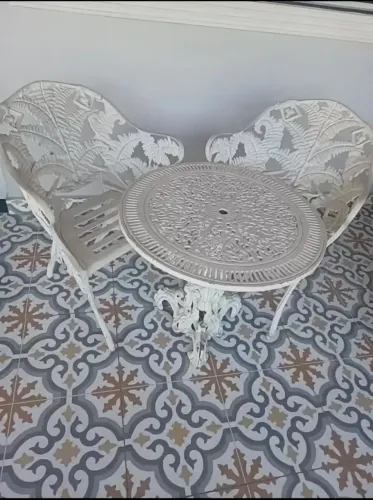 jogo de mesa alumínio samambaia 