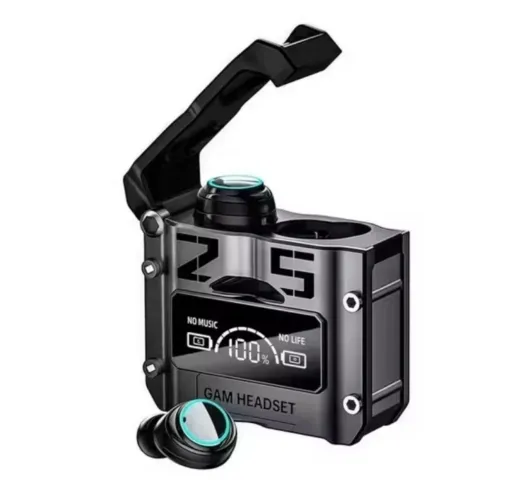 Fone de Ouvido Gamer Sem Fio M25 com Estojo Power Bank e Display LED