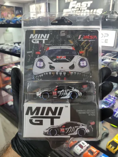 Mini GT Porsche 911gt3 R #77 Imsa Petit Rexy Skeleton #1143 Preto