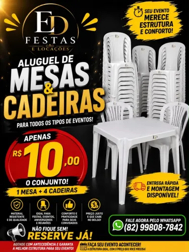Aluguel de mesas e cadeiras