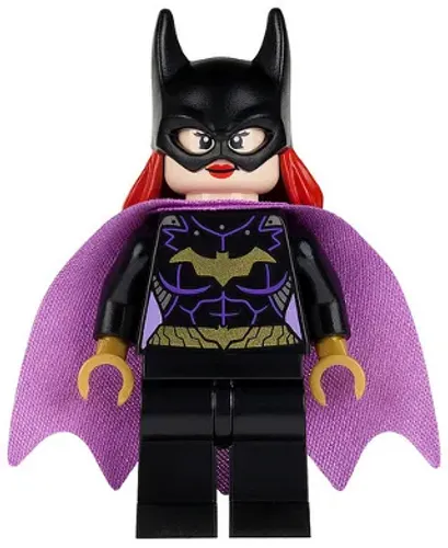 lego super heroes: Sh0092: Batgirl - Minifigure, Black Suit, Lavender Cape