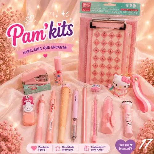 Kit De Papelaria Fofa Presente Criativo 15 Itens