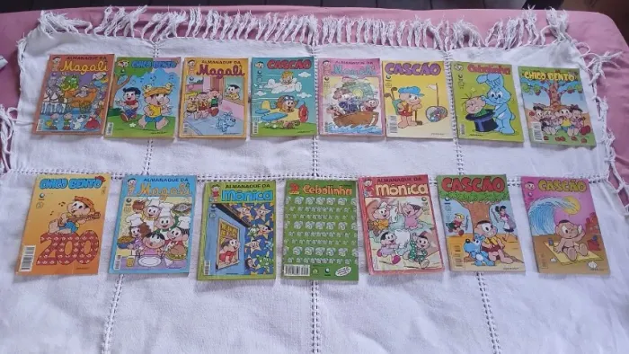15 gibis - cebolinha, cascão, chico bento, magali e mônica da antiga editora globo