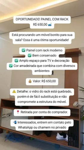 Painel com rack