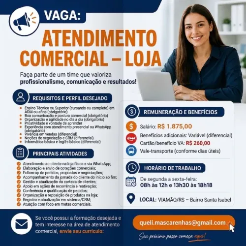 Atendimento Comercial - Loja