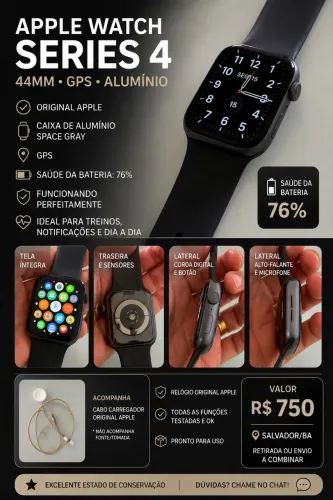 Apple Watch Series 4 44mm GPS, Original, Excelente Estado