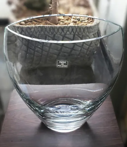Vaso decorativo em cristal feito na Polônia