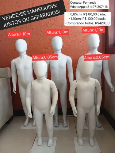 Vende-se manequim. Juntos ou separados