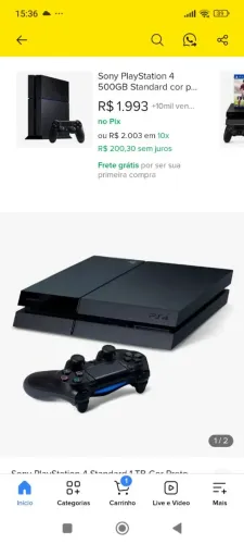 Ps4 900 reais dois controles um jogo FIFA 18 ( NAO ABIXO O VALOR)