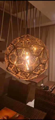 Luminária pendente esférica moderna de aço inoxidável