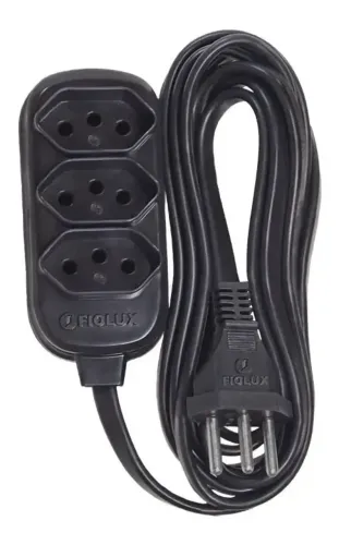 Extensao 3t Tripolar 3m Preto