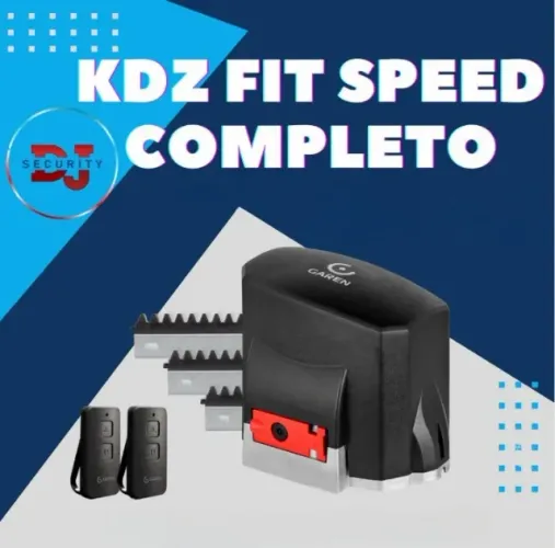 Motor Garen KDZ Fit Speed 1/4 HP para Portão Deslizante Eletrônico Preto