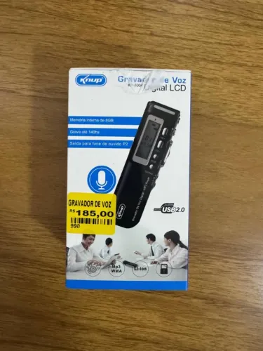 Gravador de de voz, digital LCD, completo com manual, praticamente sem uso