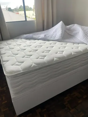 Cama Box Baú Casal Colchão Molas Ensacadas Granville Com Pillow Probel 138x188x69cm Branco