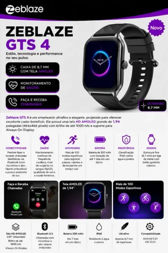 Smartwatch Zeblaze GTS 4