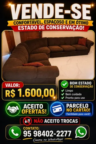 Sofá de 6 lugares, bem conservado