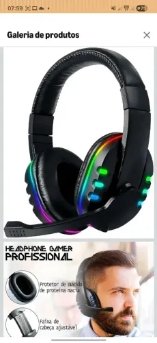 Fone De Ouvido Gamer Headset RBG