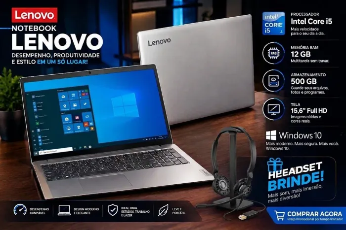 Notebook Lenovo 12gb RAM - 500 GB SSD - Intel core i5