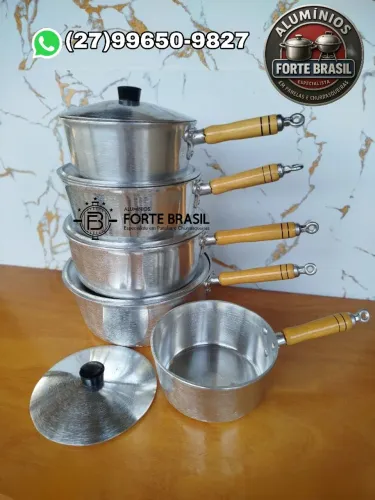 Conjunto de panelas de alumínio batido com cabo de frigideira 