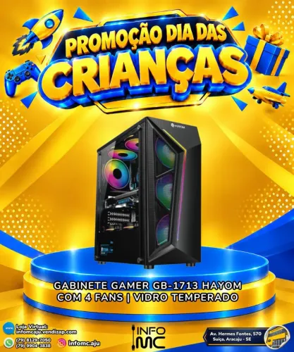 Gabinete Gamer 4 fans vidro temperado GB1729