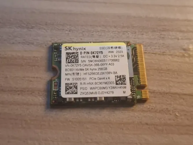 SSD M.2 NVMe 256GB SK hynix BC901 PCIe Gen4 2230 (Steam Deck / ROG Ally / Notebook)