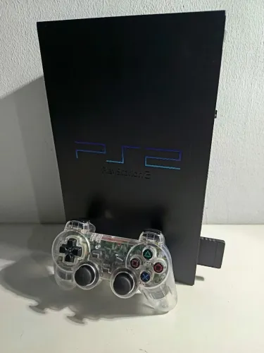 PlayStation 2 fat + controle sem fio + memory card
