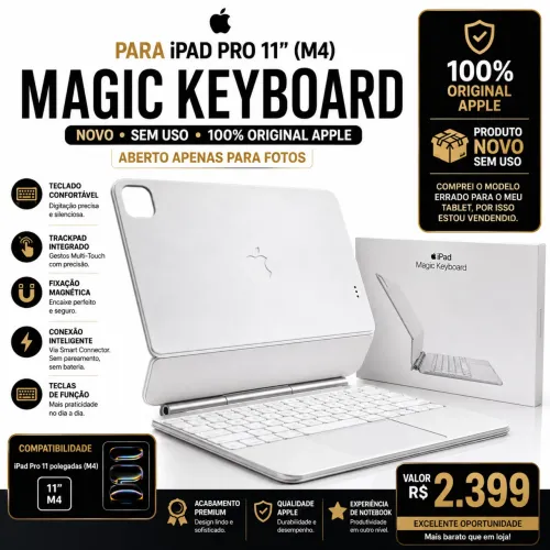 Magic Keyboard Apple iPad Pro 11 M4 Original - Novo Sem Uso