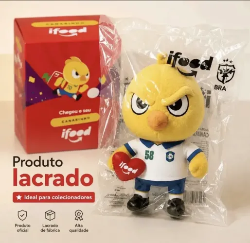 Canarinho mascote ifood 1958 com card