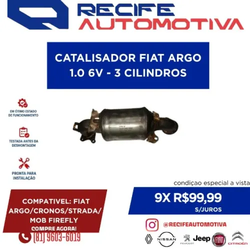 CATALISADOR FIAT ARGO CRONOS UNO STRADA MOBI 1.0 6V