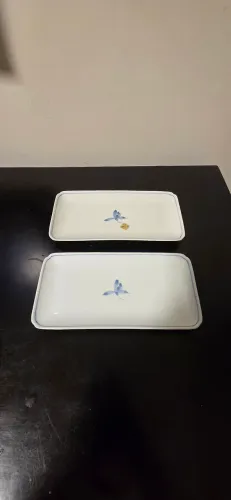 par de travessas retangulares japonesas porcelana