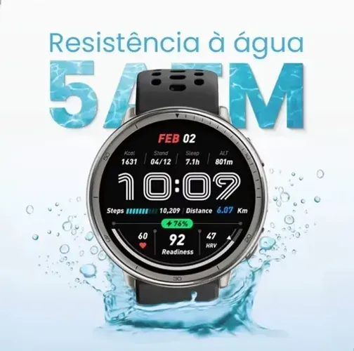 Amazfit Active 2 Premium Preto | Smartwatch Esportivo com Monitoramento de Saúde