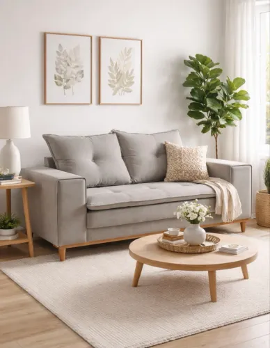 Sofá Living Caparao 1,60m de Largura Linho Entrega Rápida