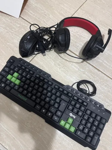 teclado, redfone, mouse. Kit Gamer sem avarias