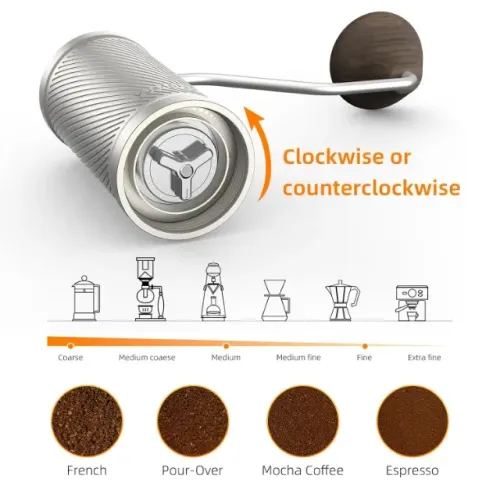 Moedor De Café Manual YUKAOFES U Pro S Prata - Novo