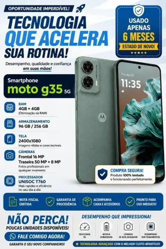 moto g35 estado novo. Aceito cartao