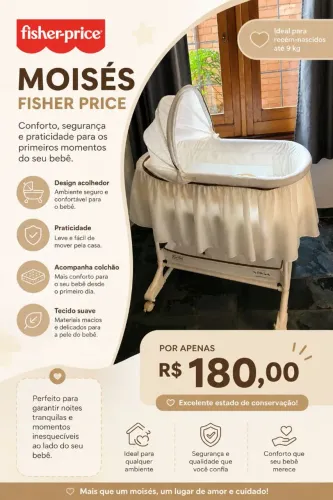Moisés Fisher Prime com colchão por 180