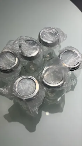 6 porta temperos de vidro com tampa transparente 