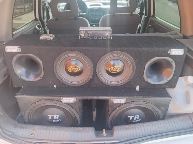 2 ALTO FALANTE TR DE 12 620 RMS, 2 FALANTE EROS DE 8, 2 CORNETA RÁDIO MÓDULO pego moto