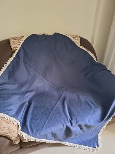 Manta sofa azul