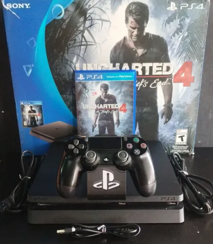 PS4 SLIM 500GB_(SEMI-NOVO NA CAIXA) C/GARANTIA_ SOMOS LOJA EM CAXIAS _ ACEITO SEU PS3 !! 