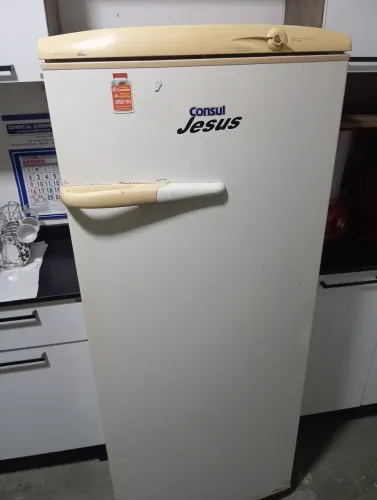 Vendo essa geladeira e o fogão, funcionando tudo perfeitamente