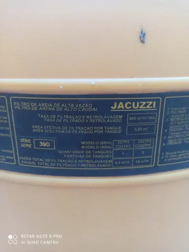 Kit piscina com bomba jacuzzi 0,5cv + filtro jacuzzi 39D + casa de bombas e mais.