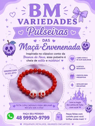 Pulseira de Maçã Envenenada da Branca de Neve